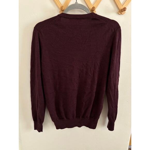 Joseph Abboud Sweater Men's Small 100% Merino Wool Modern Fit V Neck Maroon - Picture 8 of 8